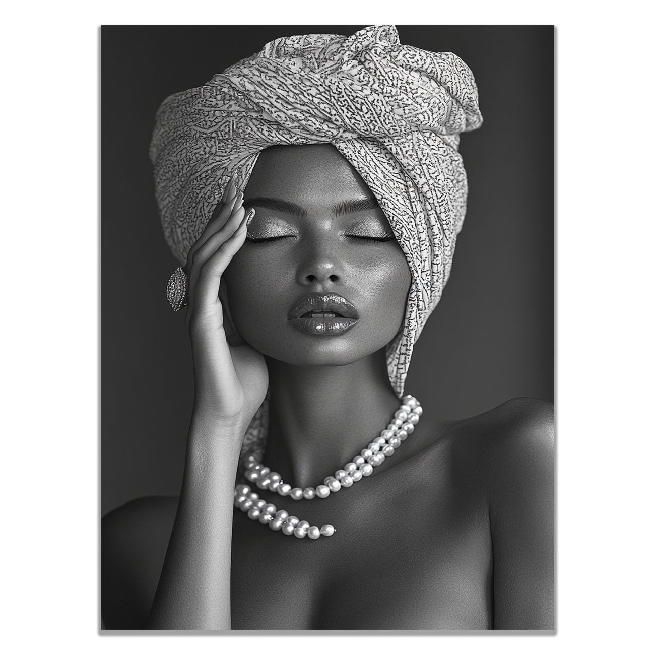 TODOAA Blanco Y Negro Abstracto Cuadros, Chica hermosa negra Decoracion Salon Modernos, Salón Comedor Oficina Pintura Lienzos decorativos Cuadros - 60x90cm Sin marco(Blanco)