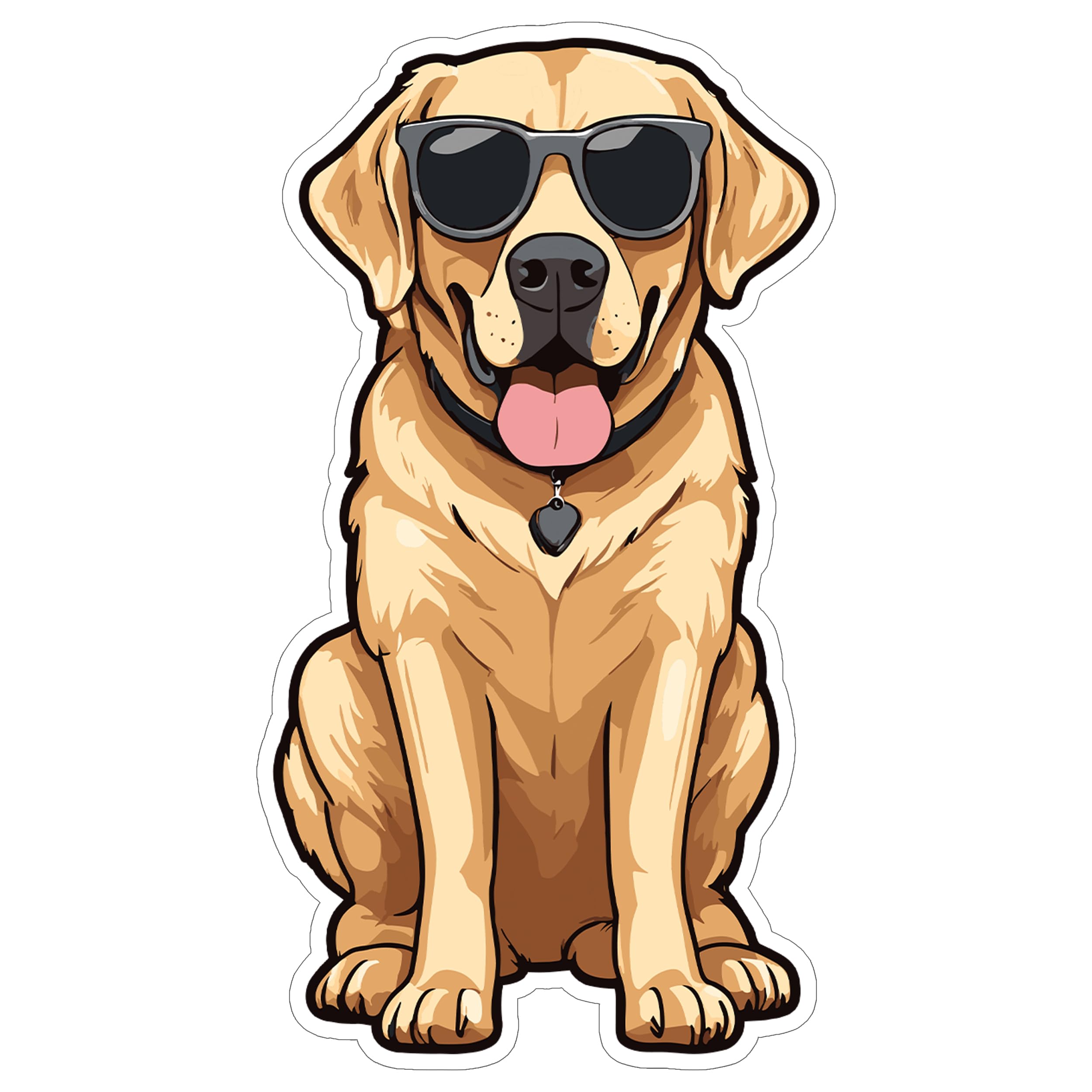 Labrador Retriever Sticker 4 Inch Lab Lover Family Dog Water Dog - Waterproof Animal Vinyl Decal for Laptop Water Bottle Car Tumbler - Durable