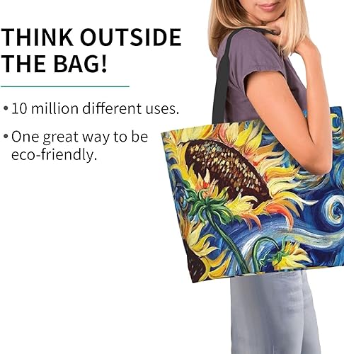 Miniatura 2 de Famame Canvas Tote Bag Large Women Casual Shoulder Bag Handbag Reusable Multipurpose Shopping Grocery Bag For Outdoors