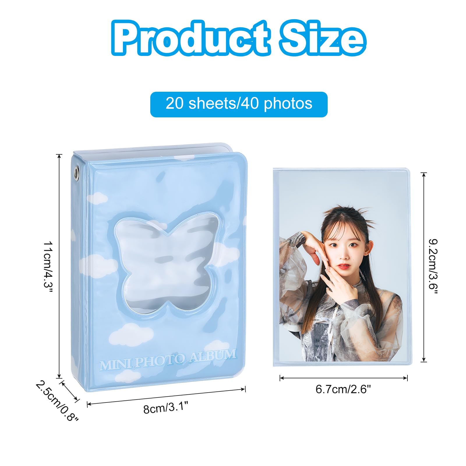 PATIKIL 3 Inch Mini Photocard Binder Butterfly Hollow Photocard - Image 2