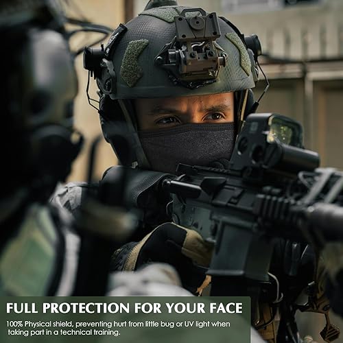 Miniatura 46 de Achiou - Pasamontañas con protección UV, seda de hielo, para hombres y mujeres, capucha para ciclismo, escalar, correr Negro,Negro