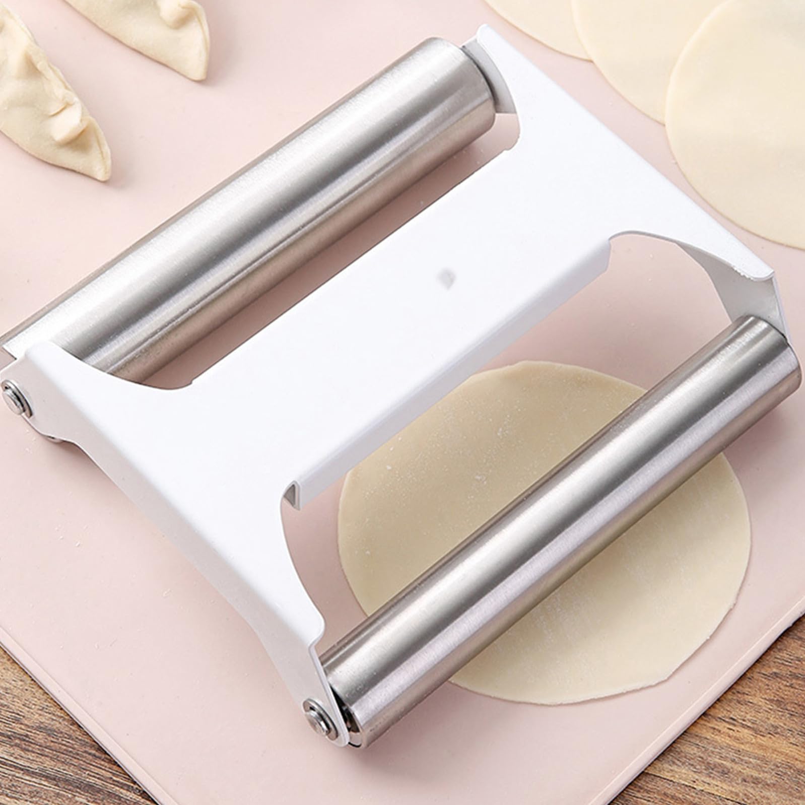 Homoyoyo Rouleau à Pâtisserie en Acier Inoxydable 304 Double Rouleau