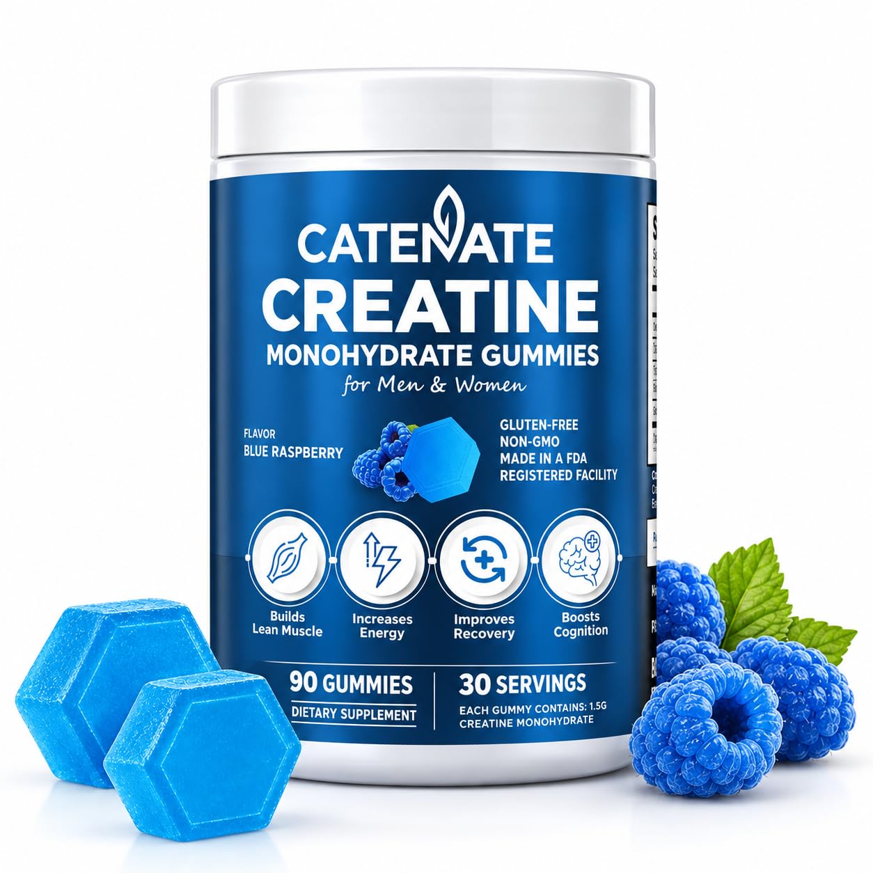CATENATE Gomas de creatina monohidratada 1,5 g por goma, 4.500 mg por porção, 90 gomas