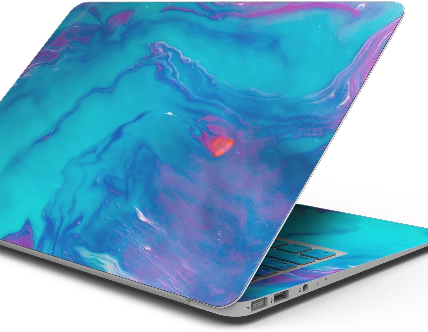 DesignSkinz - Marbleized Ocean Blue - Full-Body Wrap Protective Decal Skin Kit Compatible with MacBook 16" Pro M1 (A2485)