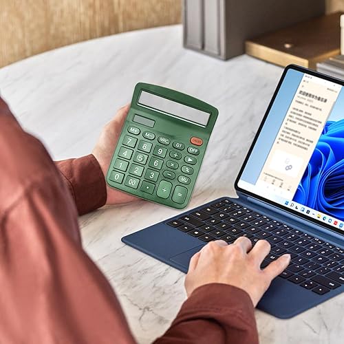 Miniatura 7 de Paquete de 8 calculadoras de escritorio, calculadoras solares básicas de 12 dígitos, calculadoras electrónicas de doble potencia con pantalla LCD