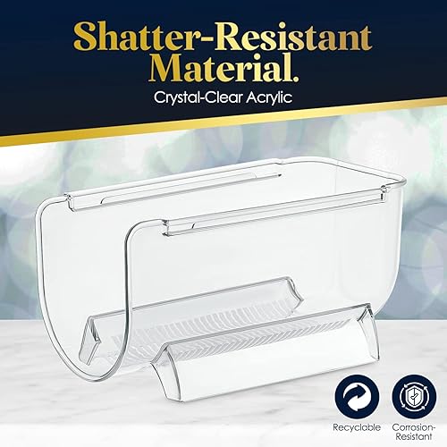 Miniatura 6 de Homeries Organizador de botellas de vino y agua, estante apilable para encimeras de cocina, mesa, despensa, refrigerador, bares, acrílico, estante