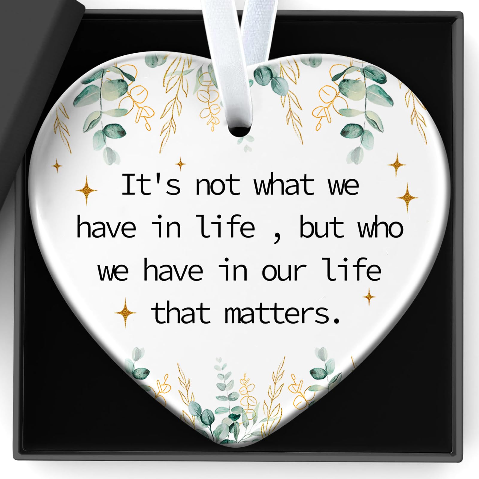 Qylazune Women's Earth Tone Friendship Gifts For Ceramic Sign It's Not What We Have In Life, But Who We Have In Our Life That Matters For Best Friend Birthday, Christmas, Wedding, Easter Special Friend Personalised Gifts