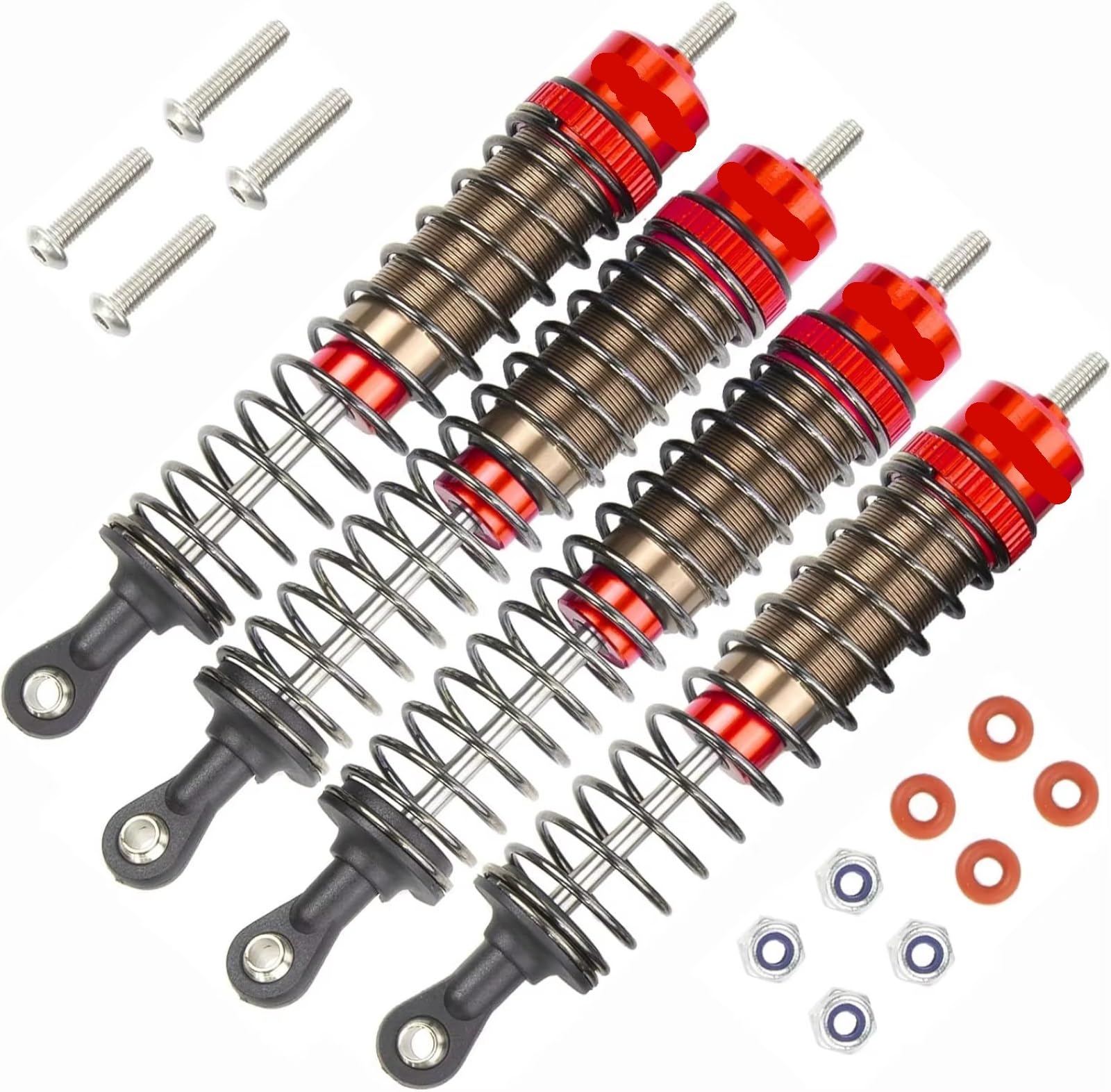 Compatible con Tamiya 1/12 RC Coche Mejora Modificación Reemplazo Accesorios Piezas 4 Metal Lleno De Aceite Amortiguador