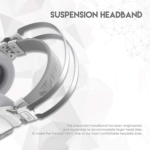 Miniatura 6 de Fantech Combo de auriculares USB RGB para juegos y soporte para PC, 7.1 sonido envolvente de 1.969in, DTS digital sobre la oreja auriculares con