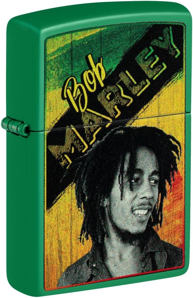 Zippo Bob Marley Grass Green Design Pocket Lighter