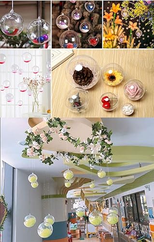 Miniatura 7 de Bola de adornos rellenables de plástico transparente, adornos de bricolaje para Navidad, boda, fiesta, decoración del hogar (5 unidades)