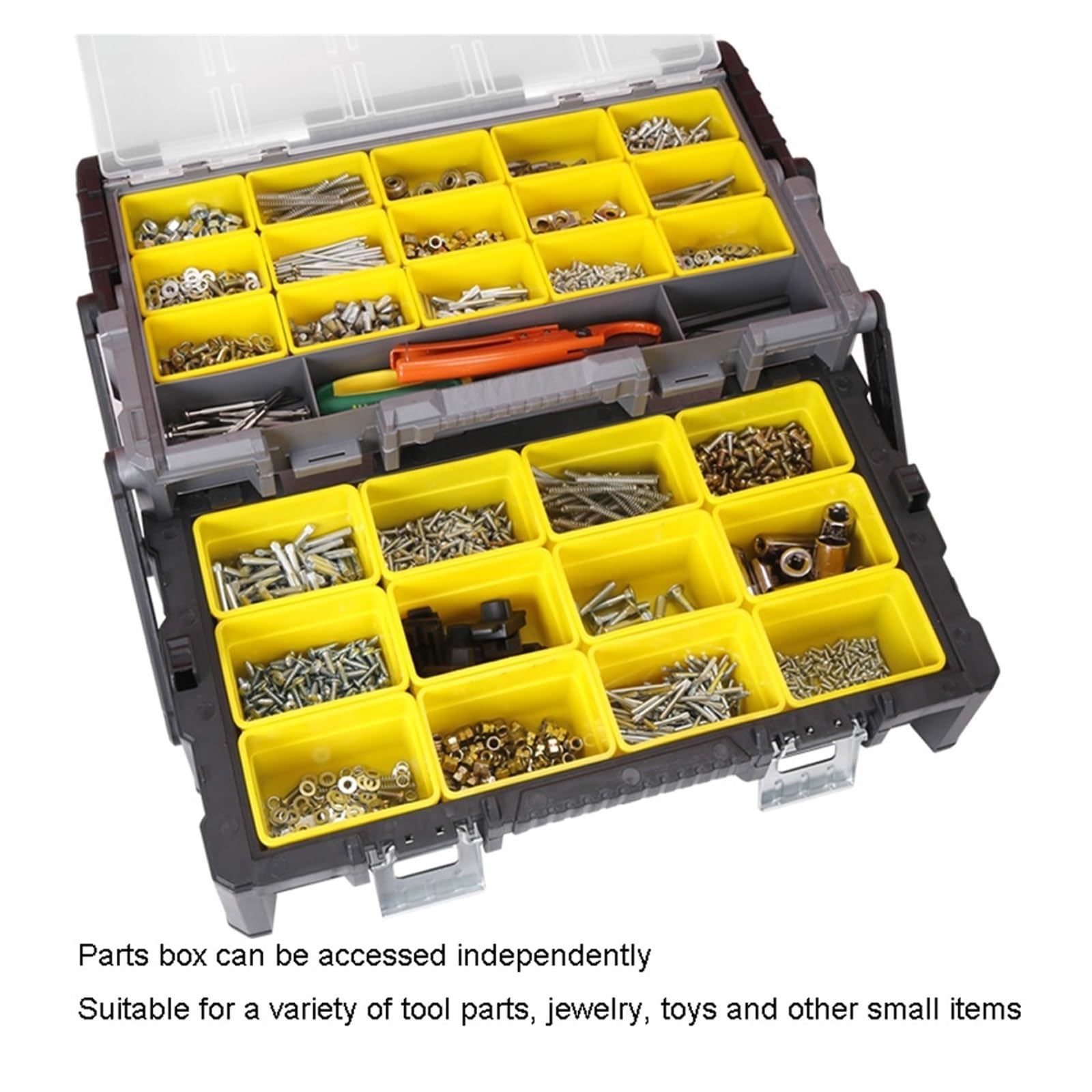Organizzatore Cassetta portautensili pieghevole multistrato multiscomparto(M)