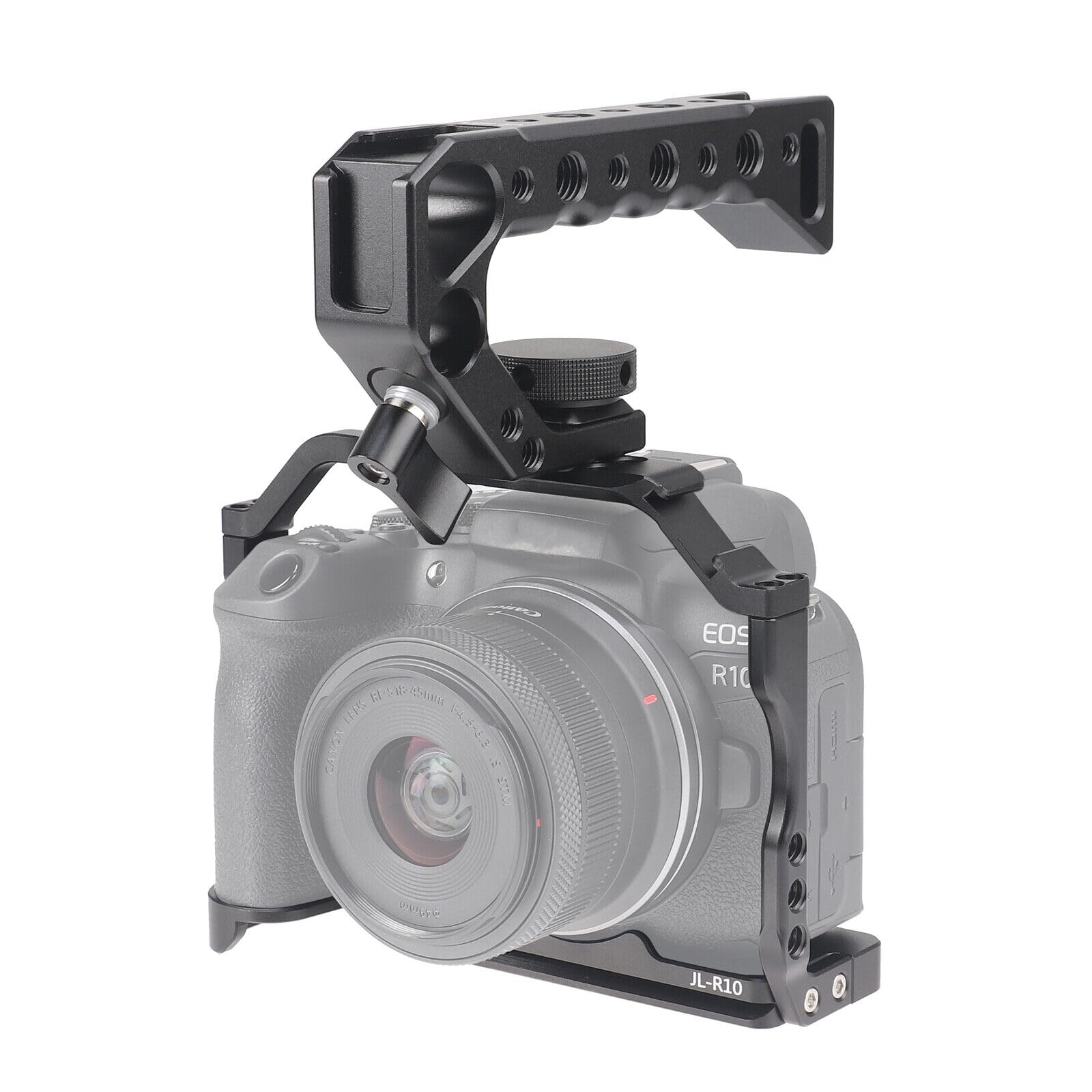 Hersmay Cage R10 Avec Poignée Supérieure - Cage Aluminium CNC Pour Canon EOS R10, Stabilisateur Robuste
