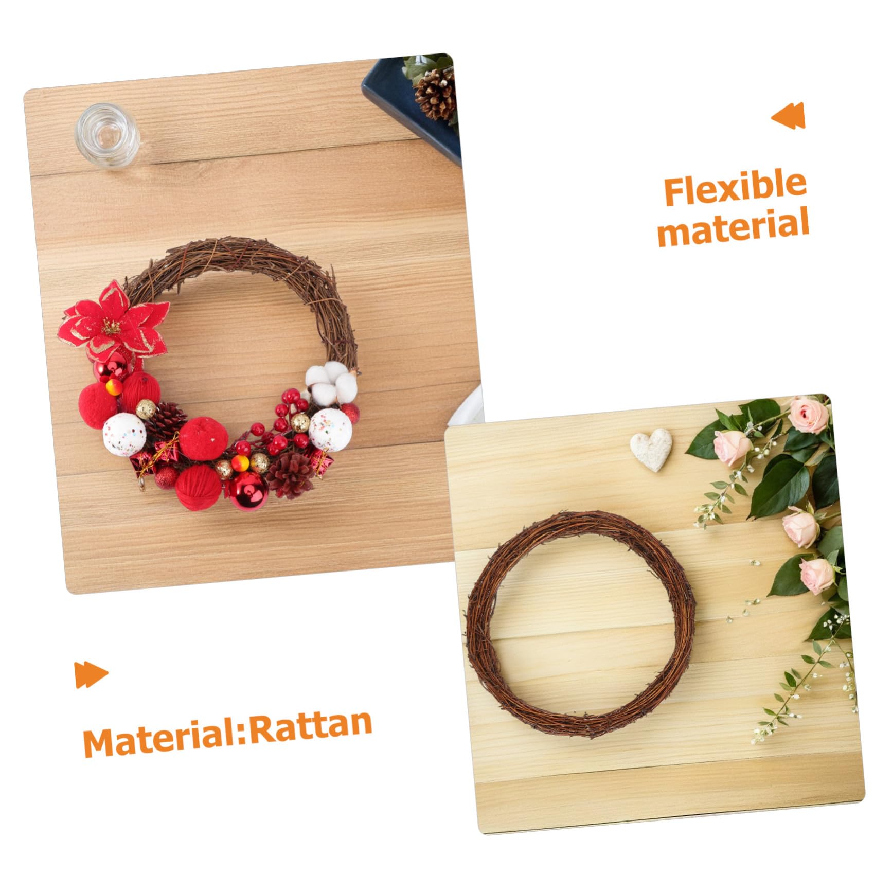 LIFKOME 8 Sztuk Pierścień Circle Rama w wieniec kwiatowych Brown