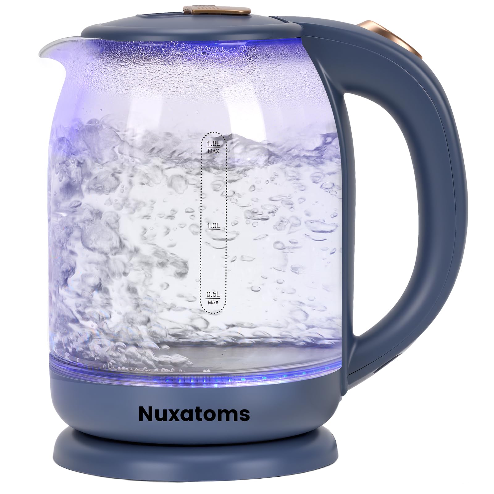 Photo 1 of Nuxatoms Glass Electric Kettle, No Plastic Contact With Water, 1.8L Electric Tea Pot, Automatic Shut-off, Borosilicate glass Visual Boiling, Water Heater & Teapot Perfect For Tea & Coffee