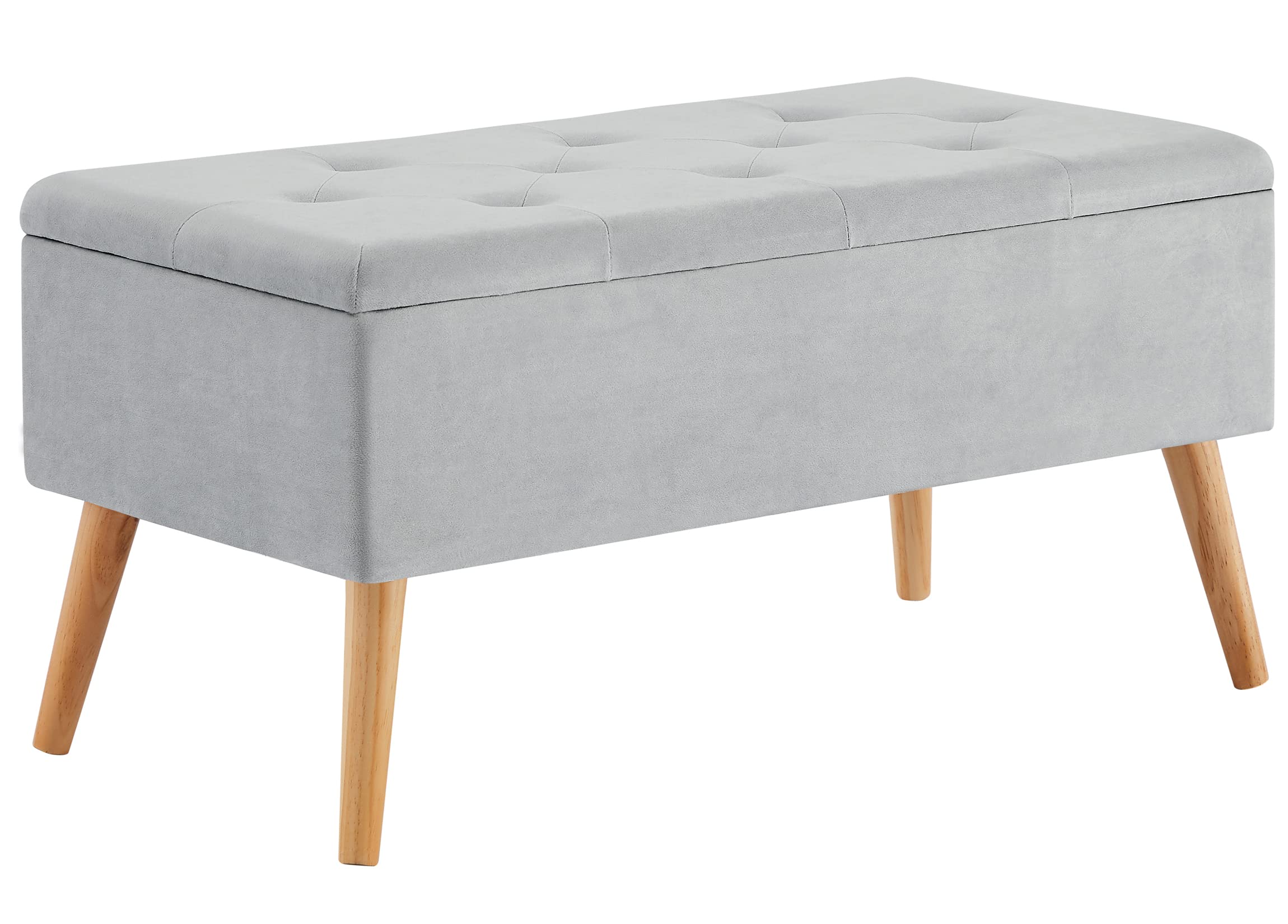 Zedelmaier Sitzbank mit Stauraum Sitztruhen Footstool Aufbewahrungsbox Stuhl Polstersitz aus Samt Moderne Möbel