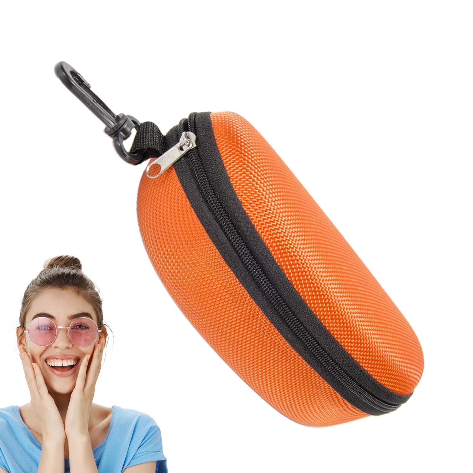4 Denim Brillenetuis Mit Karabiner - Hartschale Für Sonnenbrillen & Lesebrillen