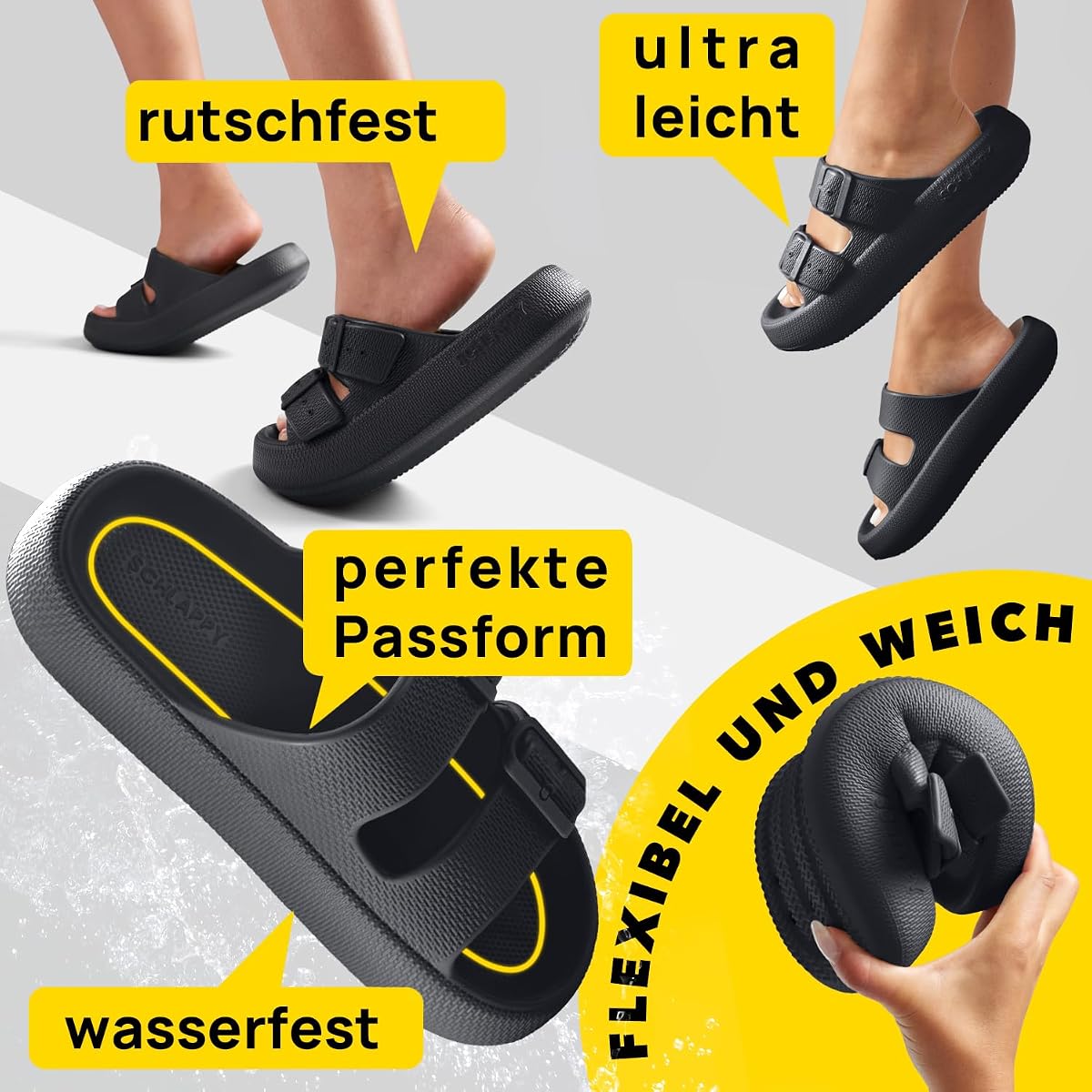 SCHLAPPY™ Oryginalny pasek, buty kąpielowe dla kobiet i mężczyzn, w 100% bez plastiku, wodoodporne i antypoślizgowe