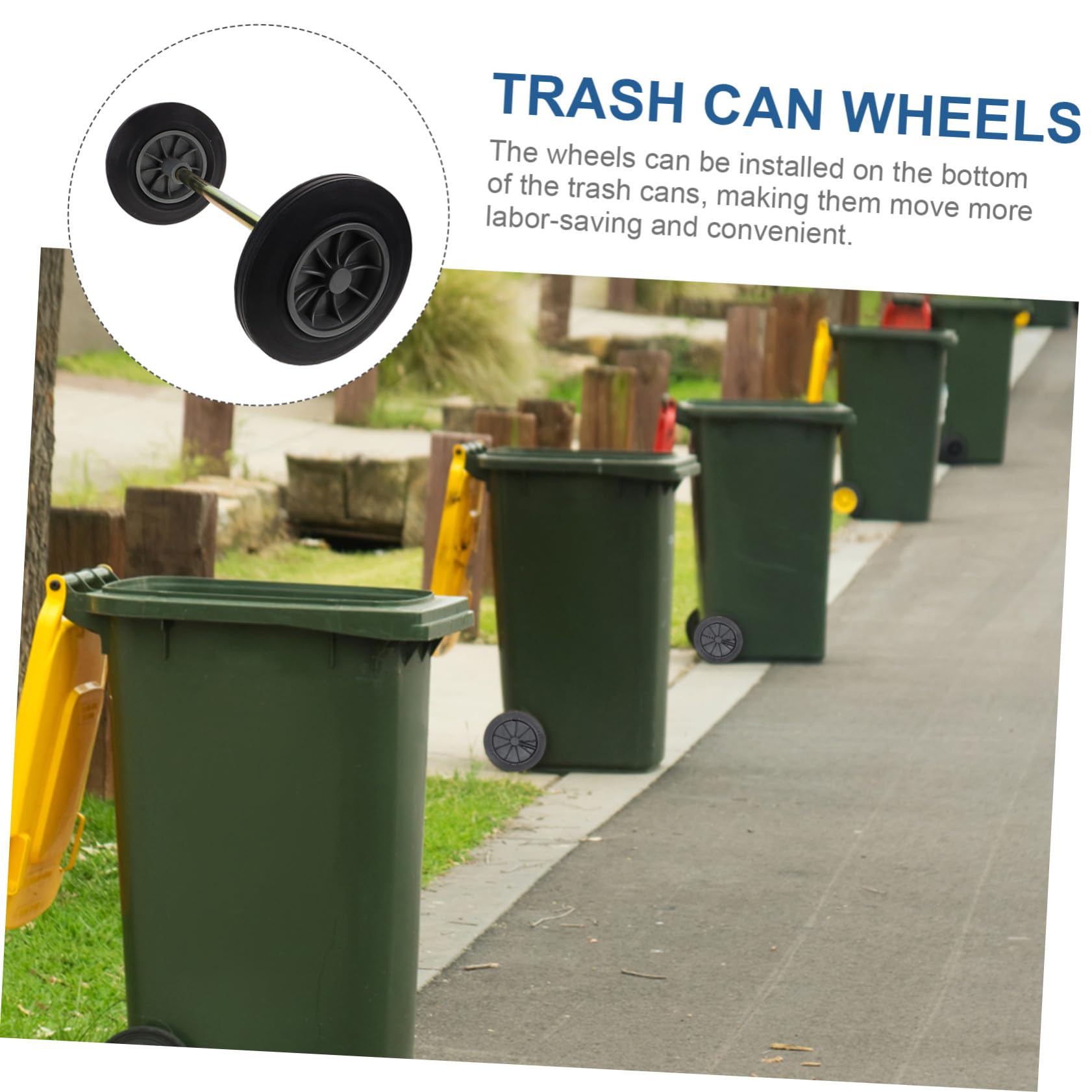 Zerodeko Rueda de Bote de Basura de Goma Hierro 1 Juego para Reemplazo | Diseño Rueda y Eje, Instalación Rápida, Uso Intensivo, para Waste Bin y Garbage Can
