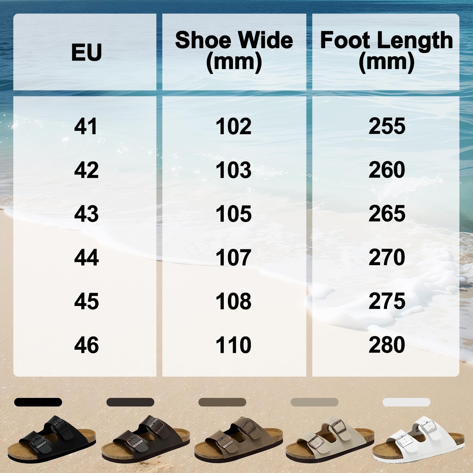 Wizshoe Sabot Sandali Uomo Estivi Comodi con Plantare in Sughero 41-46 EU | Supporto dell'Arco Plantare, Ciabatte con Fibbia Regolabile, Antiscivolo Scarpe da Casa o da Esterno, Sandali Casual Uomo
