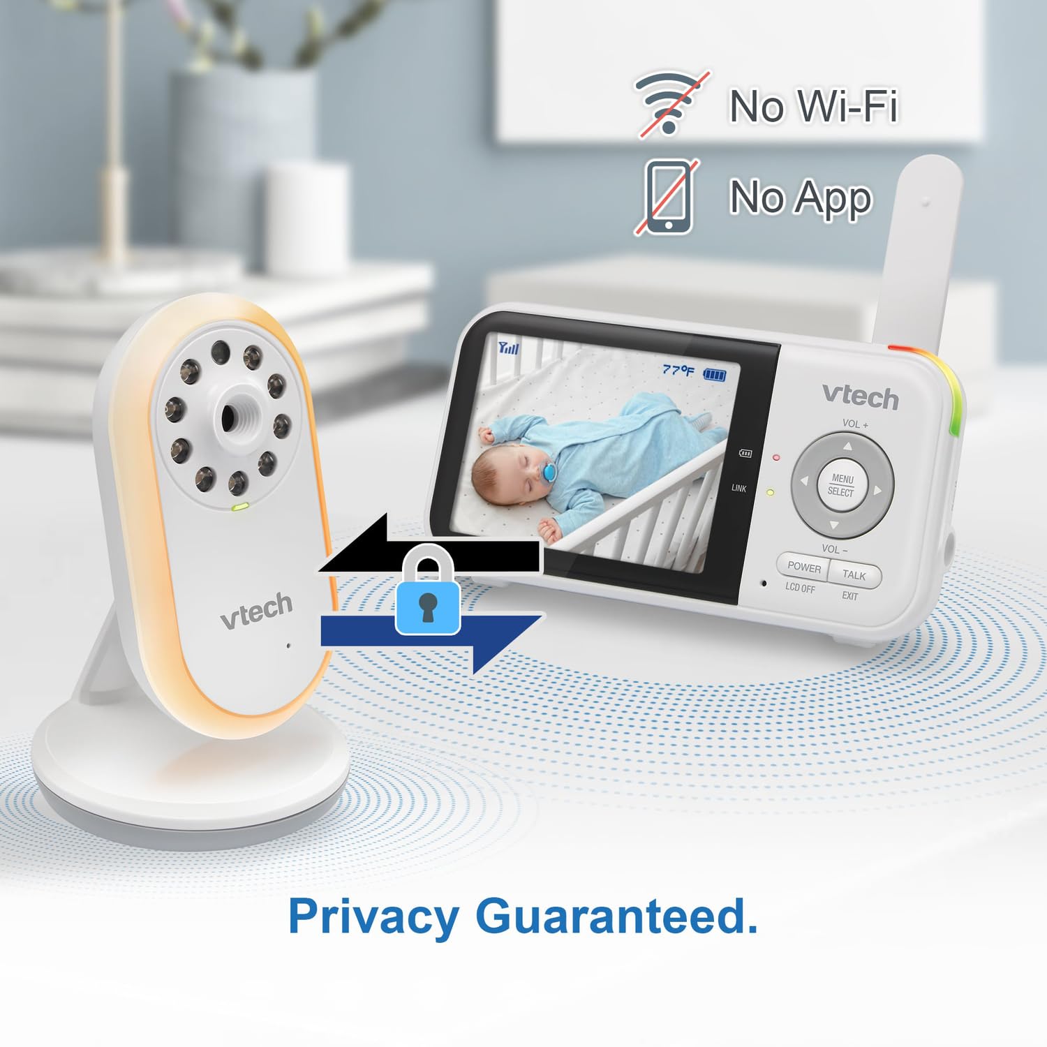 VTech VM3258 2.8" Digital Video Baby Monitor with Night-Light, Two-Way Audio, and Temperature Sensor