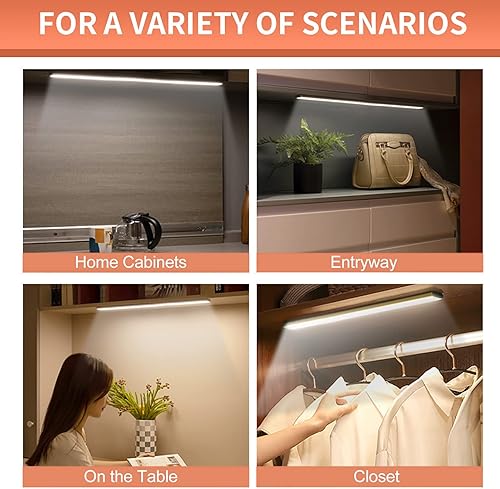 Miniatura 4 de Luz LED para armario, luces para debajo del gabinete, luz infrarroja inteligente inalámbrica para debajo del gabinete, lámpara recargable con sensor