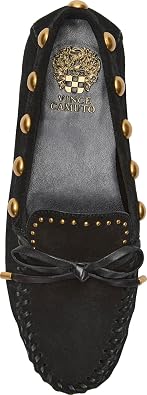 Vince Camuto Women Sennett Studded Mocassin Black 8 Medium