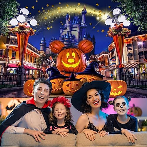 Miniatura 3 de Telones de fondo de cabeza de calabaza de Halloween para fiesta de pesadilla de Halloween, fondo de fotografía, cielo estrellado, noche, luna, fondo