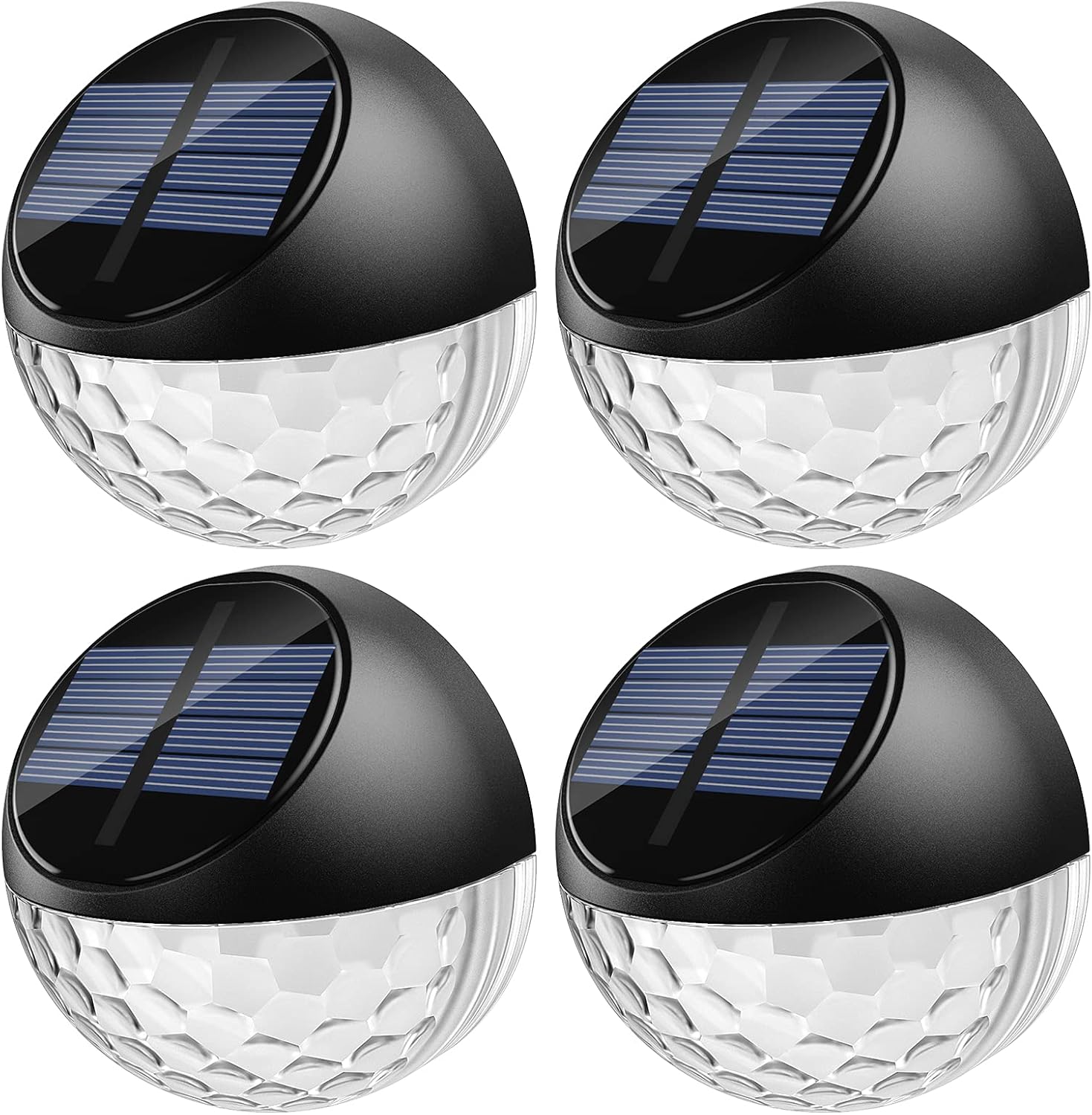 Quntis 4 Packs Auto On/Off Solar Fence Lights Outdoor Waterproof (IP65), LED Energy Saving Solar Deck Lights, Warm White Solar Spot Lights Decorative for Step, Garden, Porch, Path, Stair, UL Listed