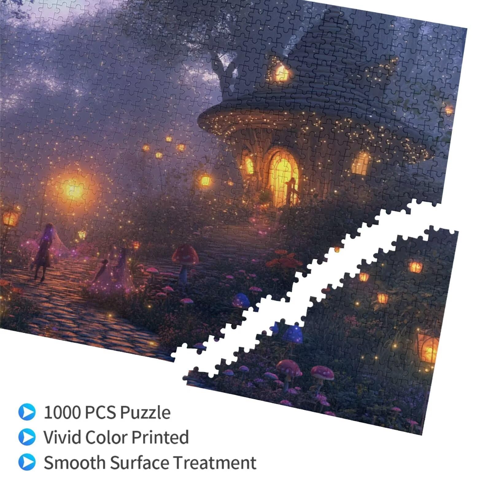 Forêt Puzzle 1000 Pièces Adultes Puzzle Paysage Motif Design avec Emballage Cadeau pour Cadeau Femme, Activité Familiale Stimulante Débutants pour Decoration Chambre Murale Maison 75 x 50 cm -76Y