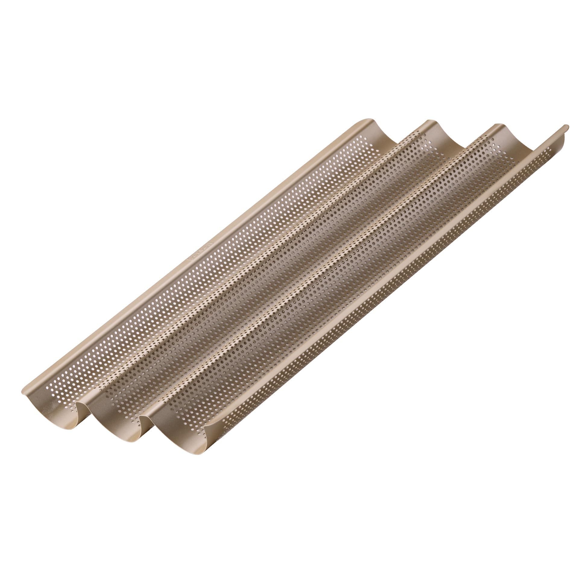 Zenker 3 teglie per baguette – Teglia perforata per baguette croccanti – Rivestimento antiaderente che impedisce l'incollaggio – Resistente al calore fino a +230°C, 38,5 x 25 x 3 cm