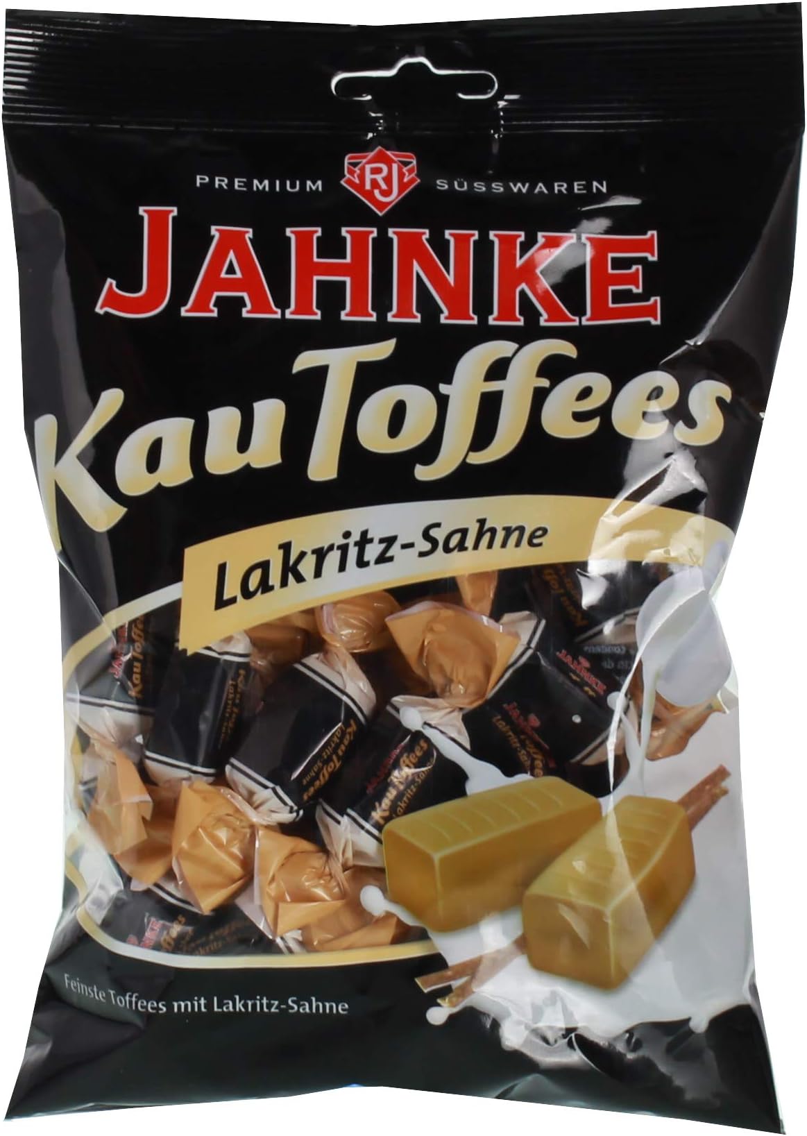 Jahnke Kautoffees Lakritz-Sahne/Licorice-cream Toffee Taffy 5.3 Oz - 150g