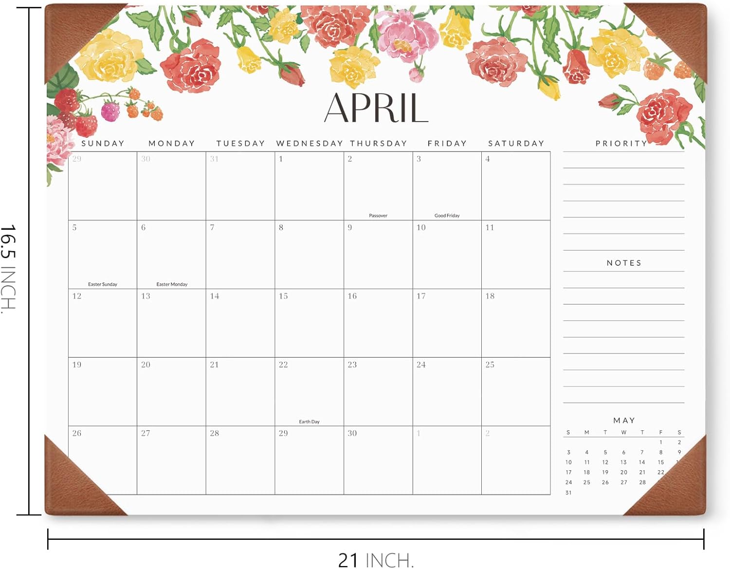 Jotsome Large Desk Calendar 2026-2027 with Desktop Pad, 18 Months Desk Pad Calendar from Now to June 2027 21''x16.5'', Desk Blotter Calendar for Home Office and School, Easy Planning