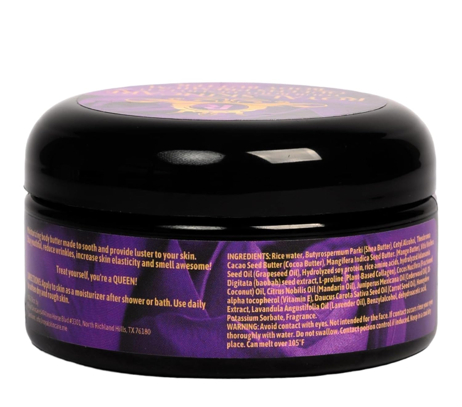 Queen Ada, Royal Skincare Premium Body Butter for Women, Hydrating and Firming Skincare for Dry Skin, Cellulite, Stretch Marks, or Uneven Tone, Restores Soft Supple Firmness, 8 oz, 12 oz. (8oz)