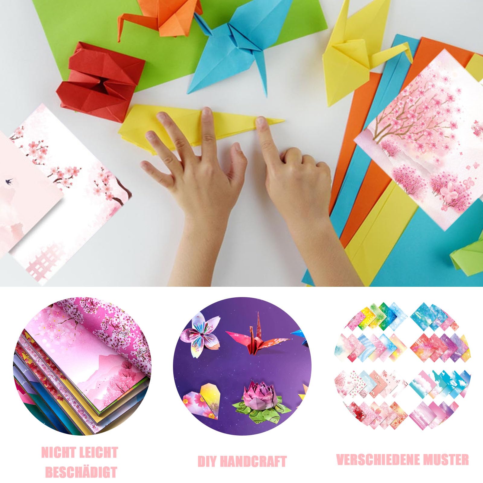 Origami 400 vellen kleurverloop, 9,5 x 9,5 cm, vierkant, dubbelzijdig vouwpapier voor doe-het-zelf knutselprojecten, kleurrijk knutselpapier