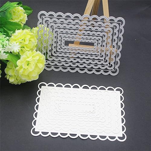 Miniatura 5 de 4 juegos de marcos de corte de metal troquelados troquelados de metal para plantillas de plantillas de bricolaje, manualidades, marco, tarjetas de
