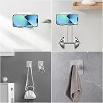 Shower Phone Holder, Shower Phone Mount Phone Holder for Shower Wall Mount Phone Holder Phone Wall Mount Adjustable Cellphone Stand Cell Phone Stand with Adhesive Pads for Bathroom Kitchen