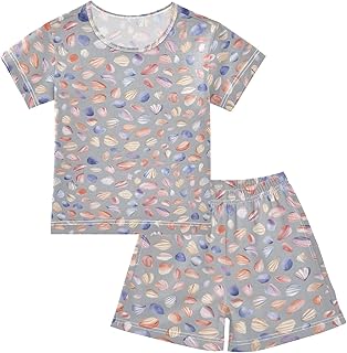 Pajama Sets Shells Pebbles Short Sleeve Summer Sleepwear 2 Piece Pjs