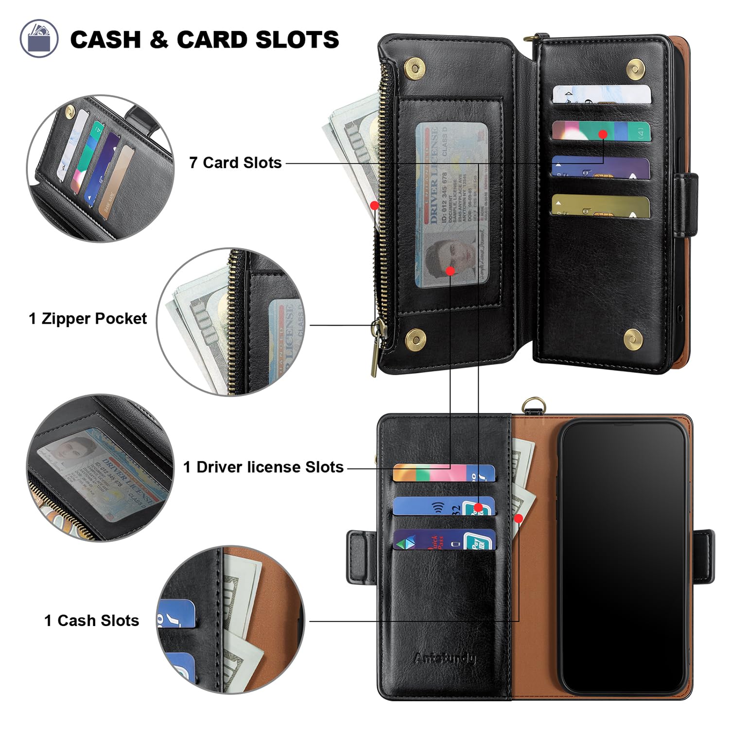 Motorola Moto G 5G 2023 Wallet Case – Mit RFID-Schutz, Kartenfächern & Standfuß, Rose Gold