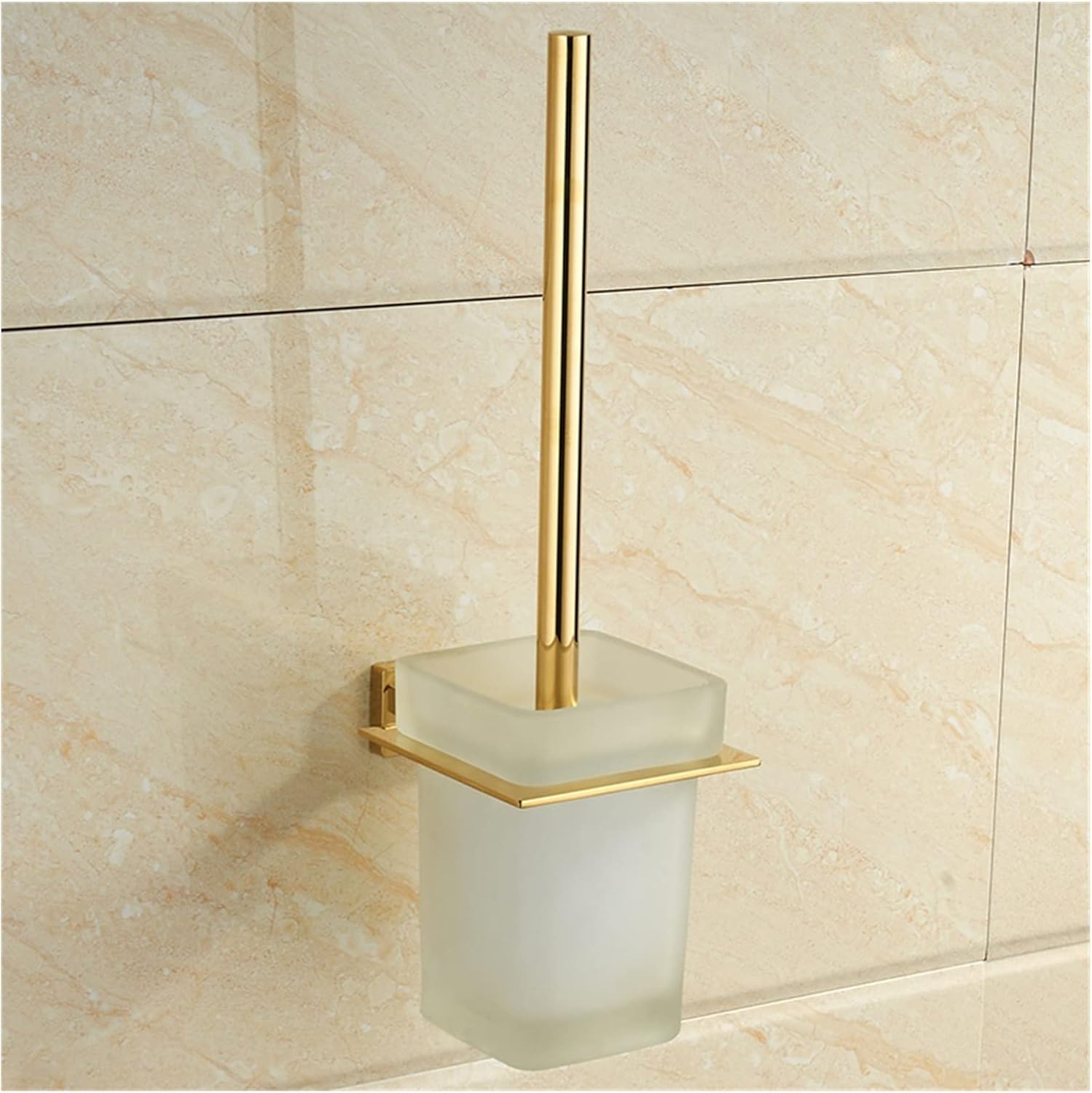 Modern 304 Stainless Steel Toilet Brush Holder Zirconium Gold Polished Toilet Brush Shelf Mounting Bathroom Hardware Sets Toilet Plunger (Yellow) image 2