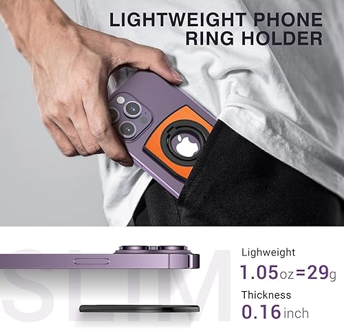 Miniatura 6 de Soporte magnético de doble cara para anillo de teléfono Magsafe, soporte de anillo de dedo con fuerza magéntica más fuerte, agarre de teléfono