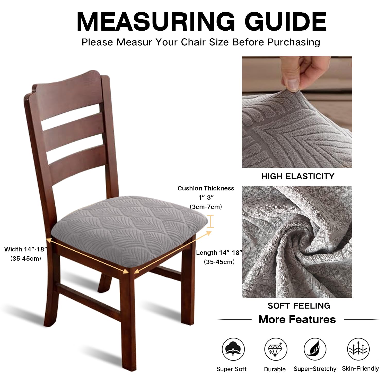 Laurraine Waterproof Dining Chair Seat Covers Set of 4 - Image 4