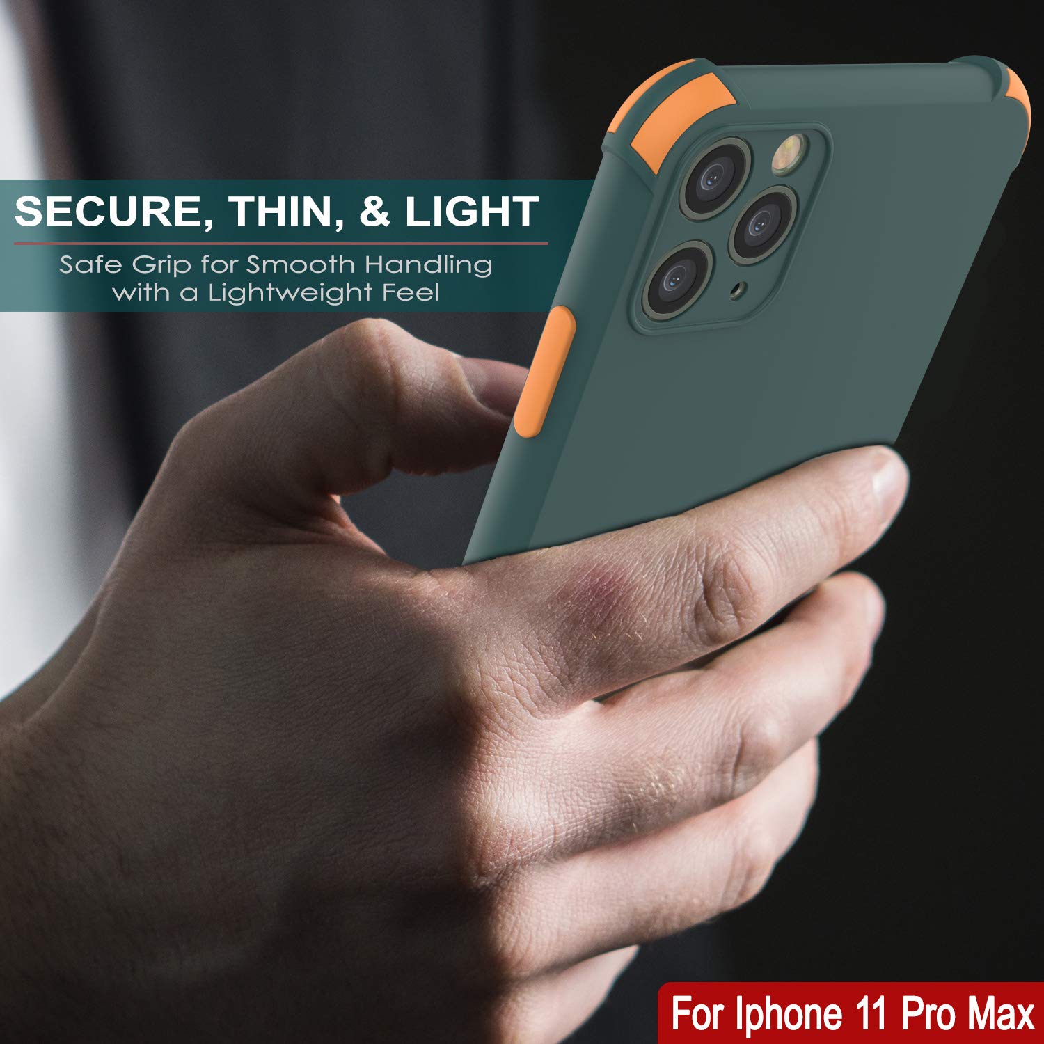 PunkCase Custodia Riflettente Con Specchio Per IPhone 11 Pro Max, Pelle PU Antiscivolo Con Apertura A Libro E Supporto, Nero - 3