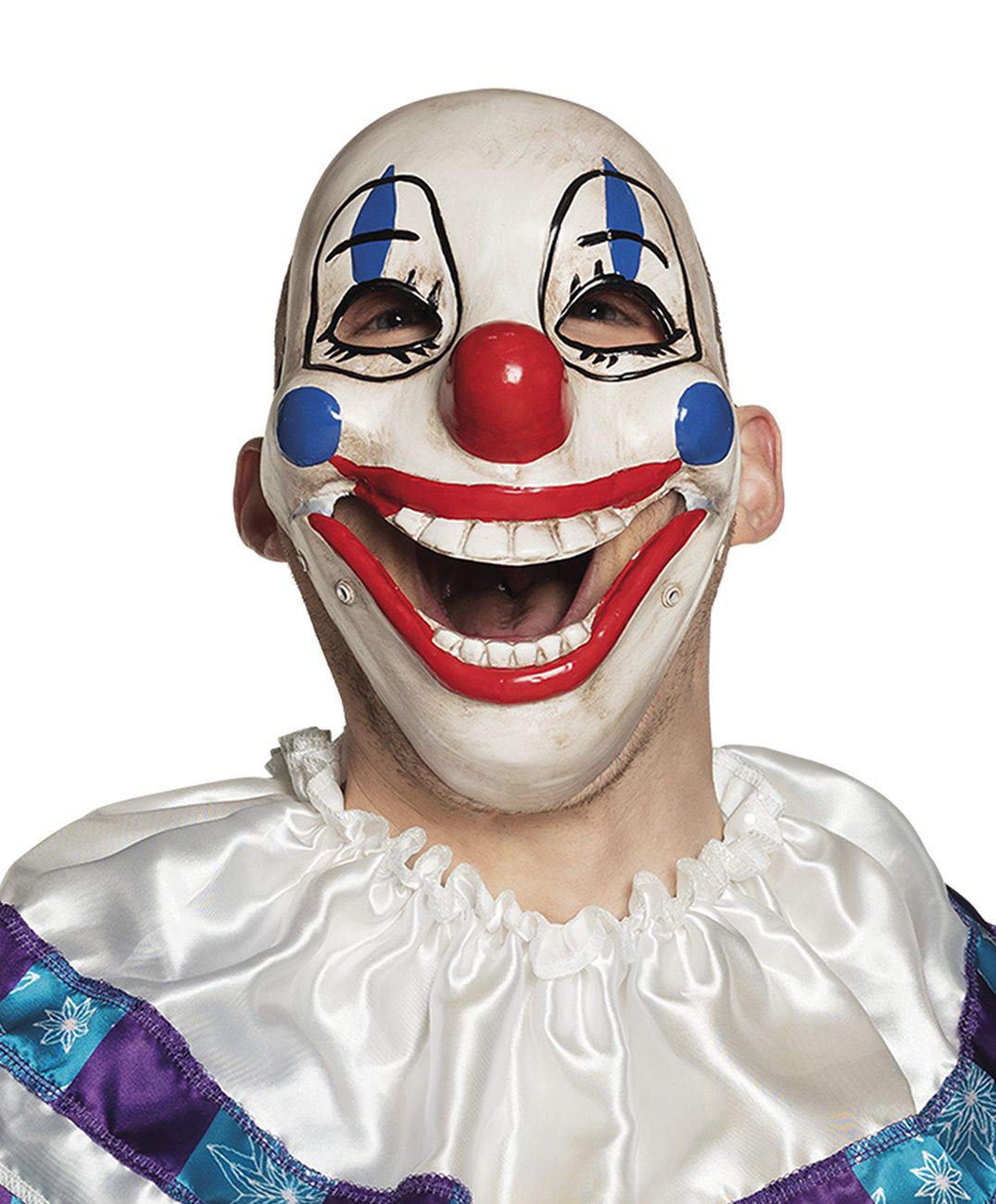 Boland 72211 - Maska na twarz Scary Clown z ruchomą szczęką, akcesoria do kostiumu, akcesoria karnawałowe