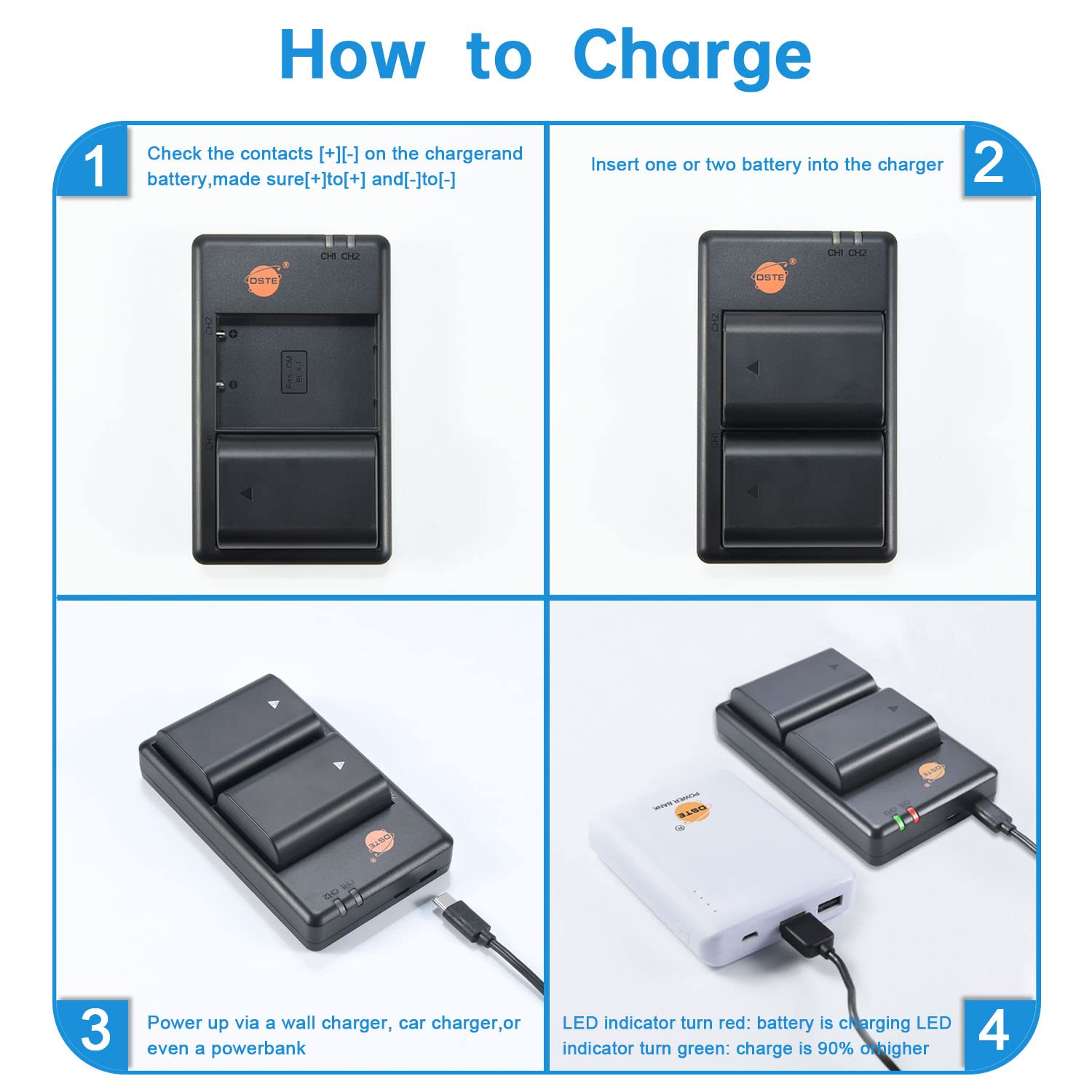 Olympus OM SYSTEM batteria BLH-1 originale agli ioni di litio - Li-Ion