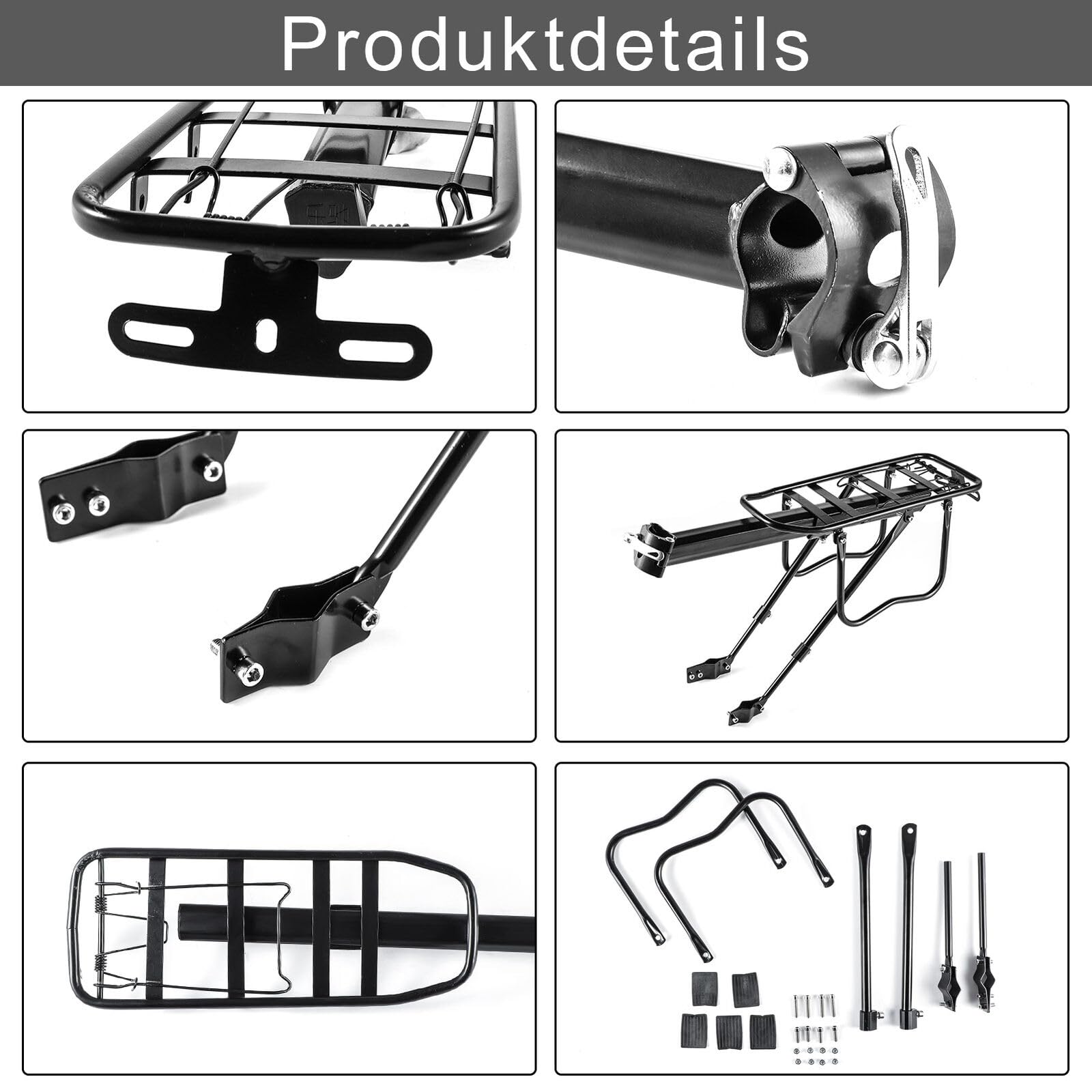 Youyijia Fahrrad Gepäckträger Heckträger Träger Sattelstütze - Innovatives Design für 24-29 Zoll Fahrräder - Maximale Zuladung 20 Kilogramm