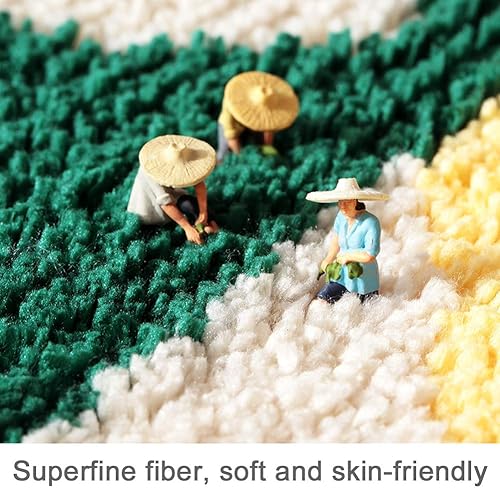 Miniatura 4 de Tapetes de baño flocados extrasuaves de 20 x 31 pulgadas, absorbentes y antideslizantes, tapete de microfibra grueso lavable a máquina para bañera,