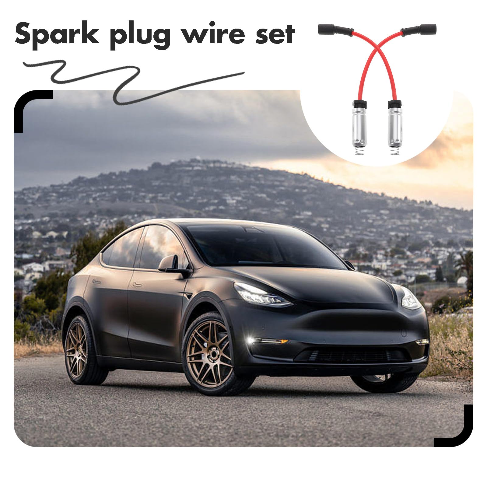 PACKOVE Juego de Cables de Bujías de Encendido para Motor de 8 Cilindros, 8 Piezas, Cables de Alta Temperatura Resistentes, Repuesto para Automóviles, Accesorios de Encendido de Alto