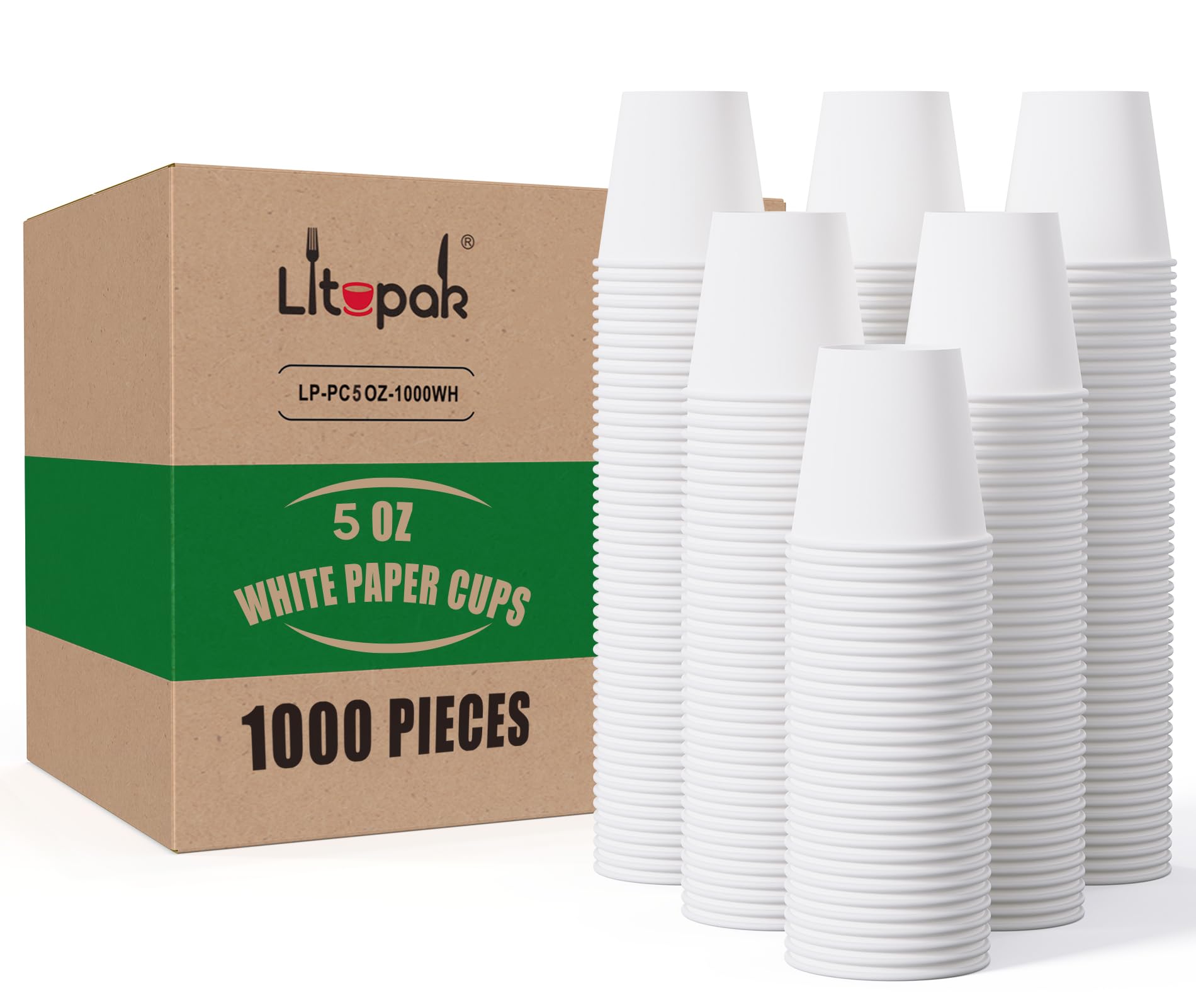 Tasses à expresso en papier blanc pour événements, fêtes de famille et maison