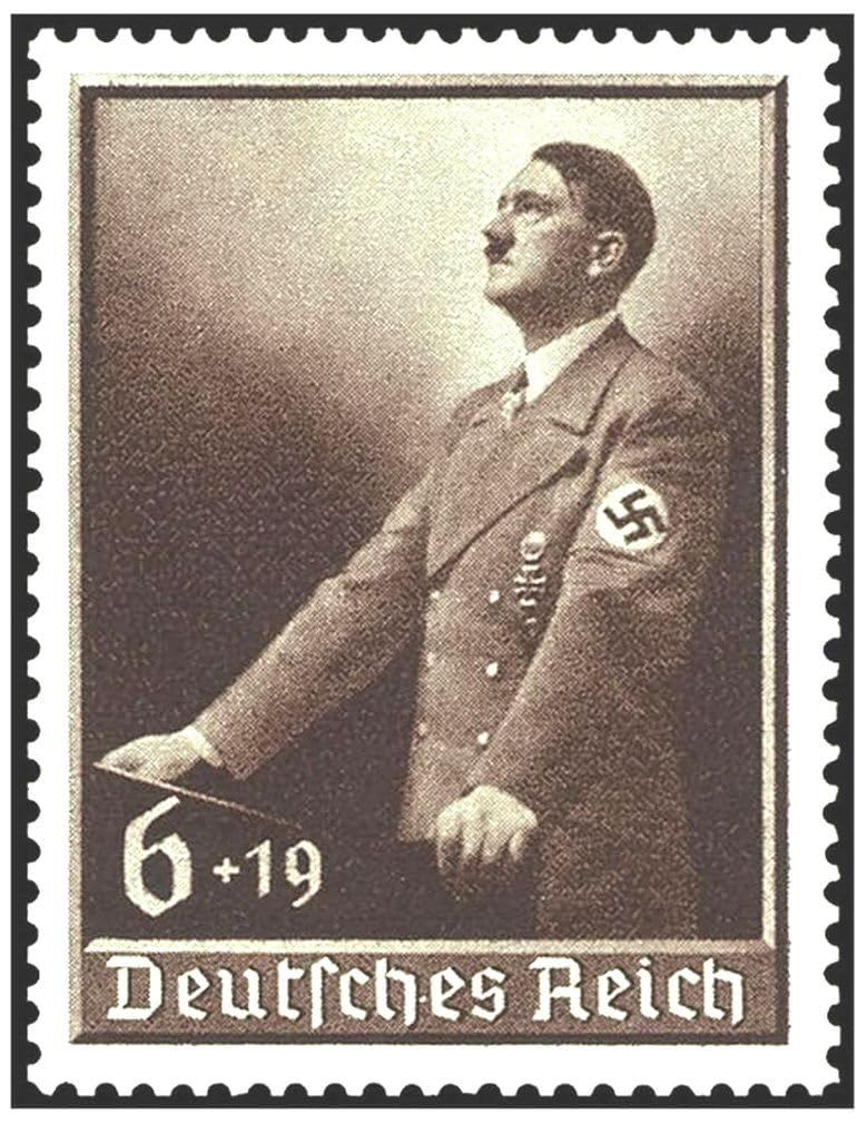 Hitler Speaks! Rare Jumbo Nazi Stamp w Hitler Orating! Swastika Armband! Mint Condition